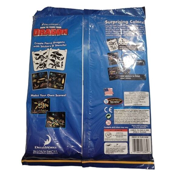 How to Train your Dragon Crayola Color Explosion Dreamworks 2010 NOS NEW Sealed - Picture 2 of 2